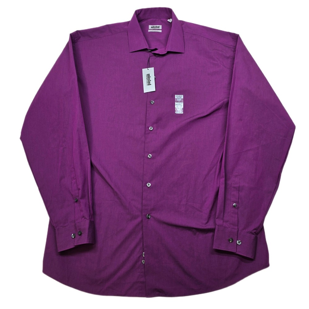 Unlisted Kenneth‎ Cole Dress Shirt Mens Large 16-16.5 36/37 Purple Regular NEW